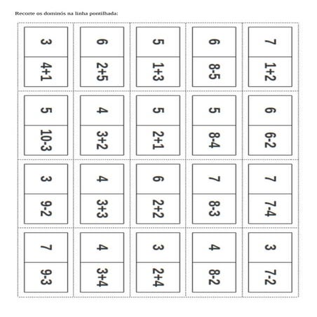 Domino da adicao_e_subtracao | PDF
