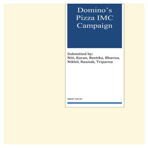 Dominos final report