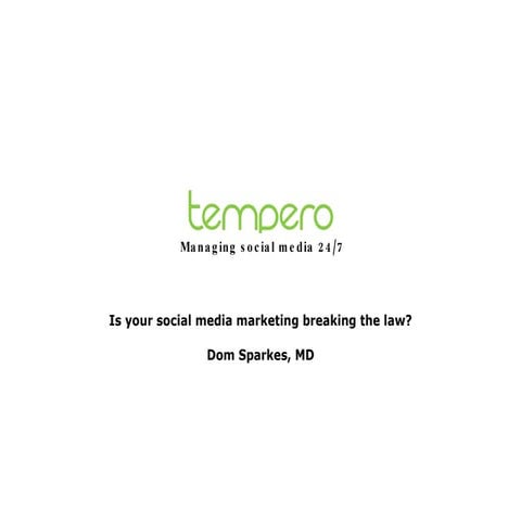 Social Media and The Law