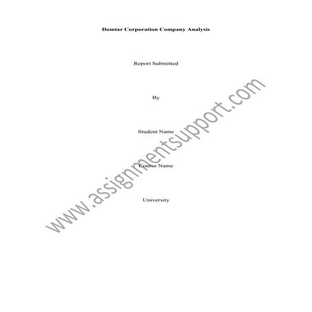 Domtar corporation  company_analysis essay sample from assignmentsupport.com ...