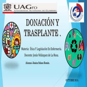 DONACIÓN Y TRASPLANTE DE ÓRGANOS