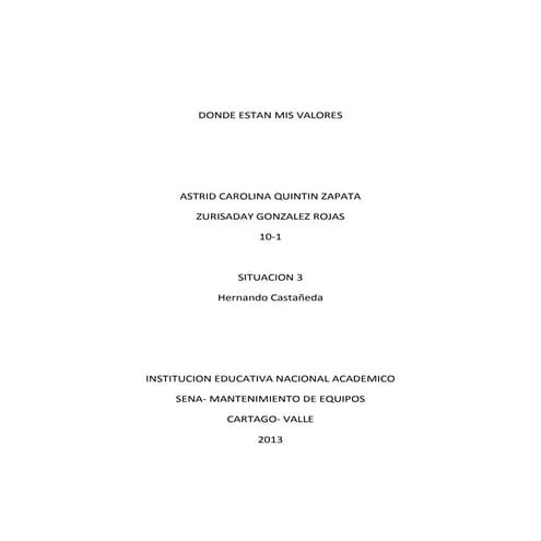 Donde estan mis valores