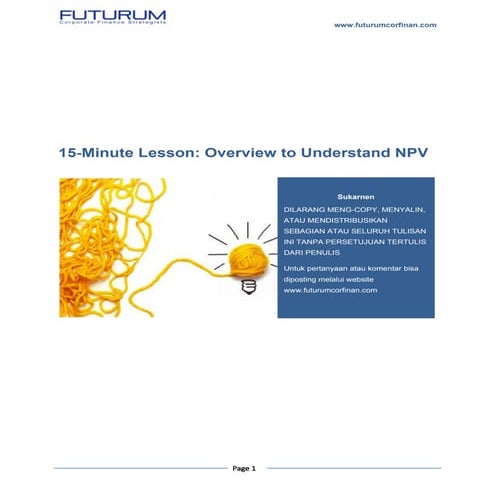 15-minute lesson overview to understand npv