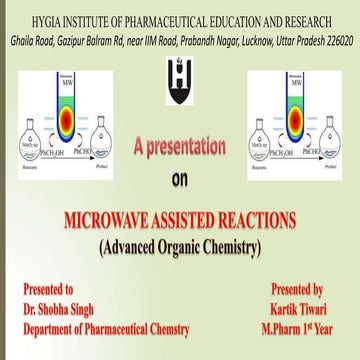 Microwave assisted reactions | PPTX