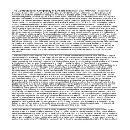 Done reread thecomputationalcomplexityoflinkbuilding