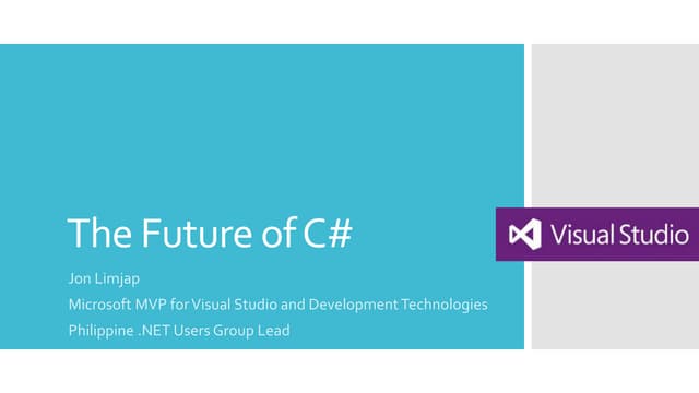 Donetconf2016: The Future of C#
