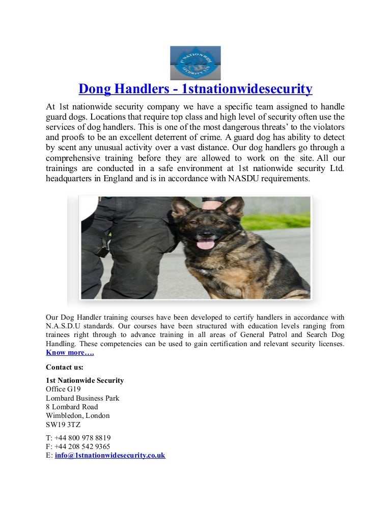 security dog handler training