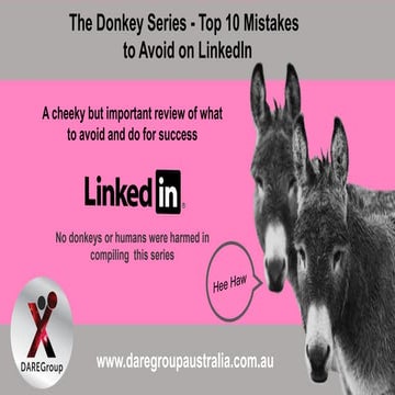LinkedIn Mistakes To Avoid- Donkey Series 