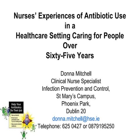 Donna mitchell nurses experience of antibiotic use in pts over 65