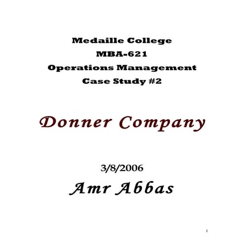 Donner case study   om