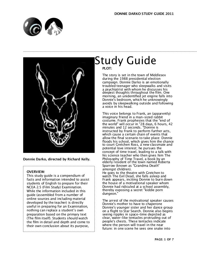 Donnie darko study guide