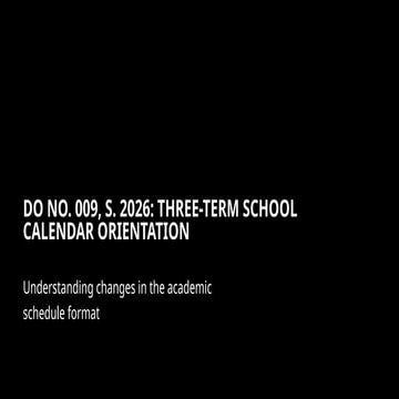Comprehensive Guidelines on Implementing the Three-Term School Calendar ...