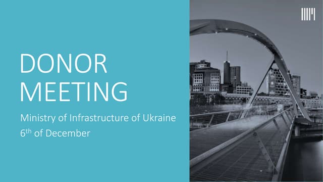 Donor meeting. Ministry of Infrastructure of Ukraine 6th of December