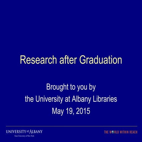 Finding Research After You Graduate