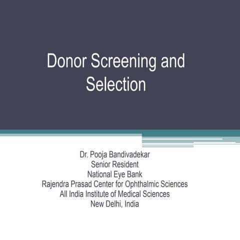 Donor Screening Criteria