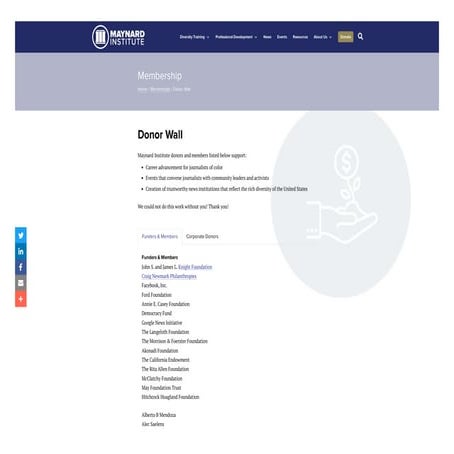 Donor Wall: List Of Maynard Institute donors and members.pdf