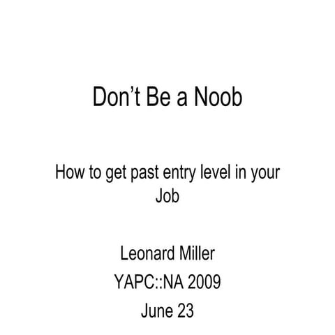 Dont Be A Noob