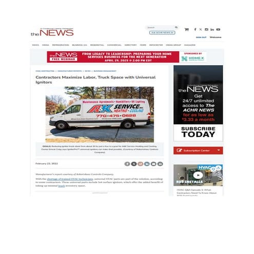 Don Talend Customer Testimonial - Robertshaw Universal Ignitors-ACHR News