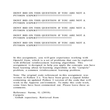 Dont bid on this question if you are not a python expert!!!!!!!!!!!! | PDF