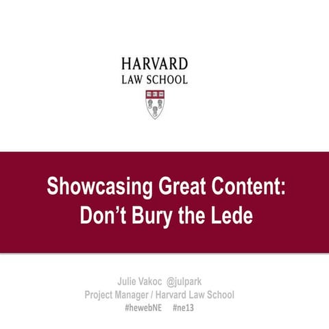 Showcasing Great Content: Don't Bury the Lede