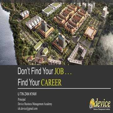 Don't find your job, find your career