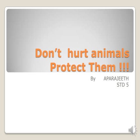 Don’t  hurt animals