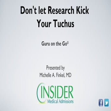 Don't let Research Kick Your Tuchus
