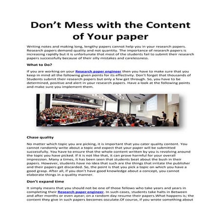 Don’t mess with the content of your paper