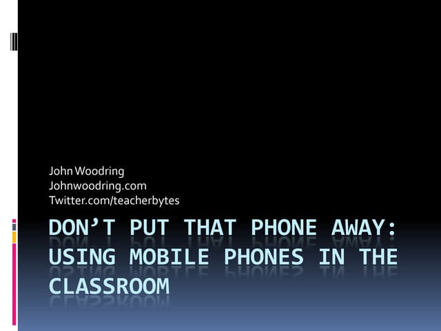 Don’t put that phone away