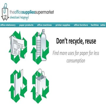 Don’t recycle, reuse