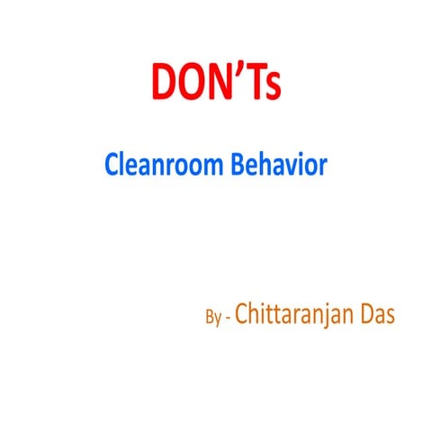 Don'ts cleanroom