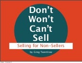 For people who "don't, won't, can't...