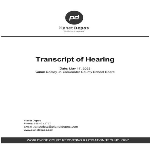 Dooley vs the Gloucester County, Virginia School Board Final Ruling Transcript.pdf