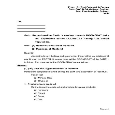 DOOMSDAY EARTH- REASONS AND SOLUTION.pdf