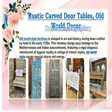 Rustic Carved Door Tables, Old World Decor