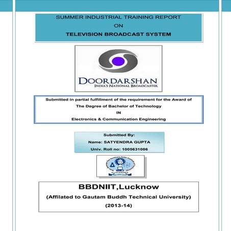 Doordarshan industrial training report
