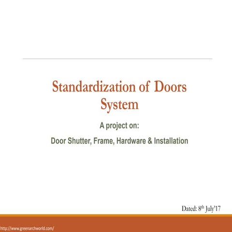 Standardization of Door Systems