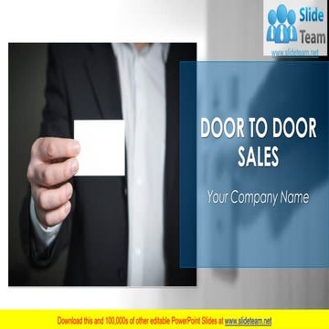 Door To Door Sales PowerPoint Presentation Slides