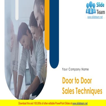 Door To Door Sales Techniques PowerPoint Presentation Slides