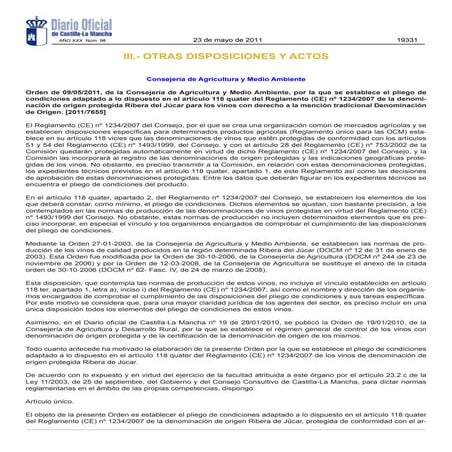 Normas de produccion DOP Ribera del Jucar