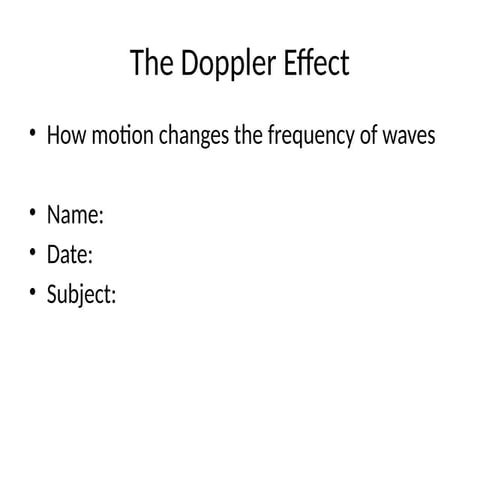 DOPPLER EFFECT | PPT