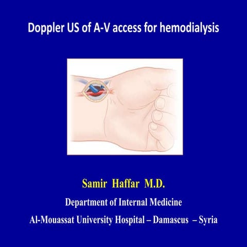 Doppler ultrasound of A-V access for hemodialysis