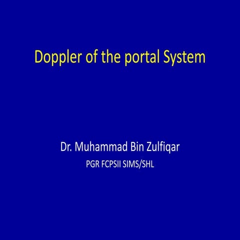 Doppler of the portal system