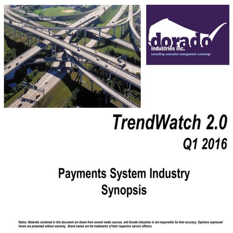 Dorado Industries TrendWatch Q1 2016