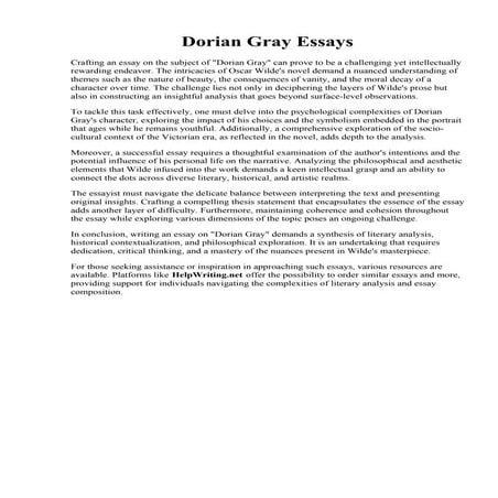 Dorian Gray Essays