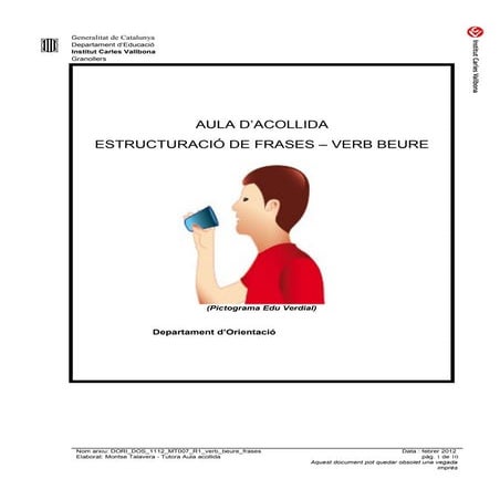 Estructura de frases verb beure