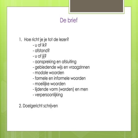 Hoe schrijf je een brief? | PPT