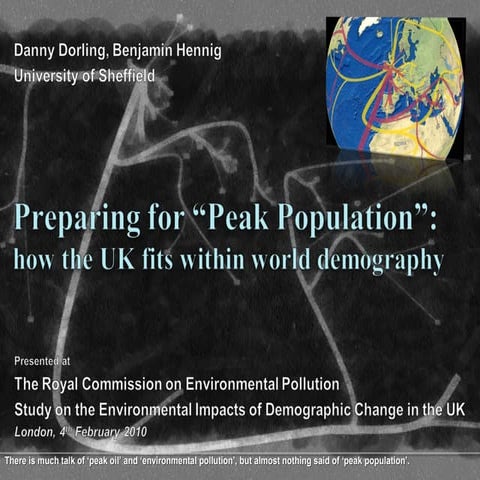 Preparing for "Peak Population": How the UK fiths within world demography