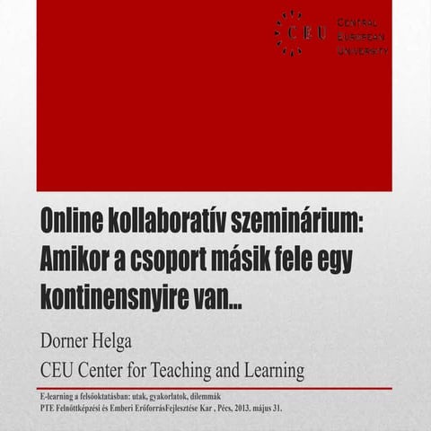 Dorner Helga: Online kollaboratív szeminárium