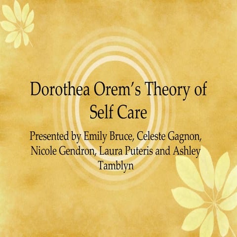 Dorothea Orem Theory